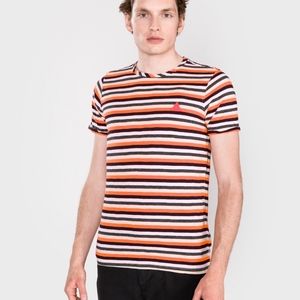 Scotch & Soda x Ams Blauw Striped Short Sleeve T-shirt